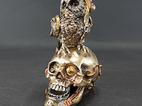 Steampunk schedel met uil - afbeelding 1 van  5
