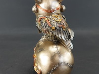 Steampunk schedel met uil - afbeelding 3 van  5