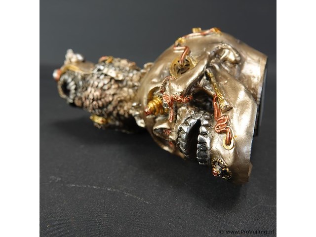 Steampunk schedel met uil - afbeelding 5 van  5
