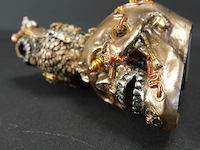 Steampunk schedel met uil - afbeelding 5 van  5