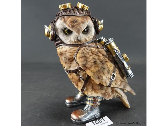 Steampunk uil - afbeelding 1 van  5