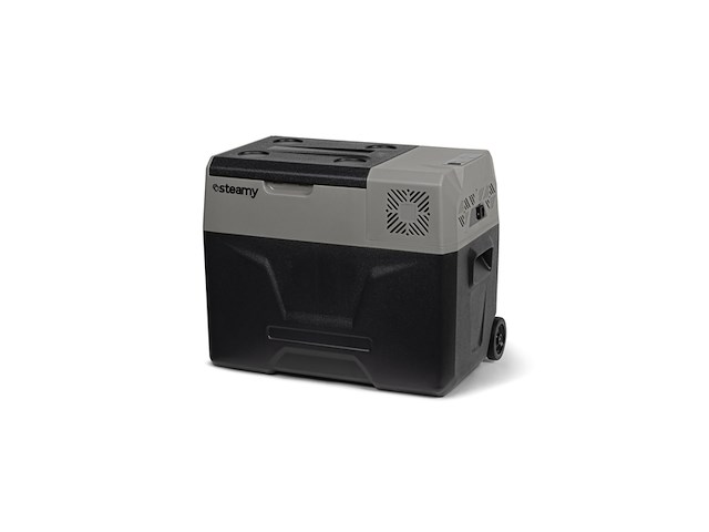 Steamy-e single zone elektrische compressor koelbox op wielen grijs - afbeelding 2 van  4