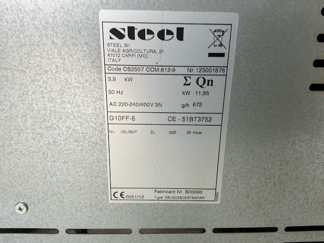 Steel 100-gc2bc0st5apar heteluchtoven, gasfornuis en afzuigkap - afbeelding 3 van  7