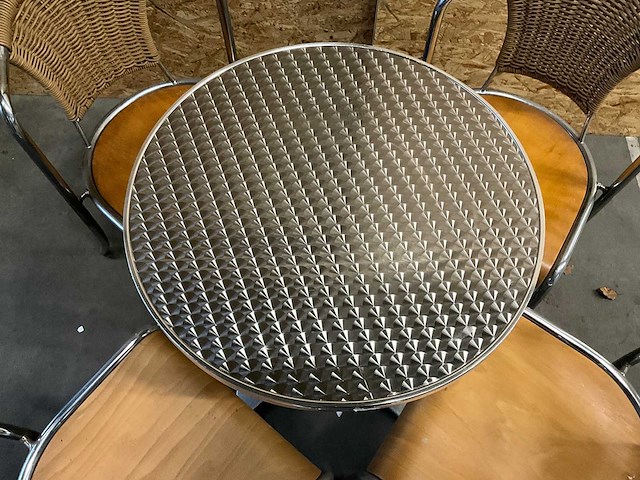 Steel mobile - horecameubilair - 4 tafels, 16 rvs stoelen + transportwagen - afbeelding 2 van  7