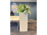 Steelcase - 2x stalen kast met kunstplanten - grijs - afbeelding 6 van  10