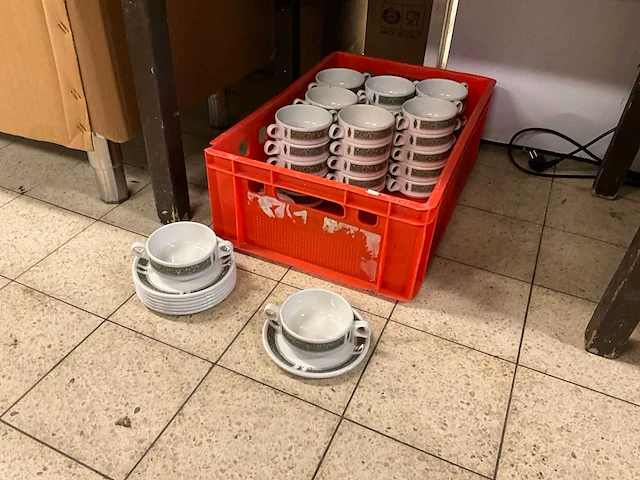 Steelite marina soepkoppen met schotels (38x) - afbeelding 1 van  5