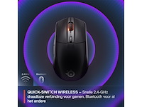 Steelseries rival 3 wireless gen 2 draadloze gamingmuis zwart 2.4ghz & bluetooth - afbeelding 2 van  6