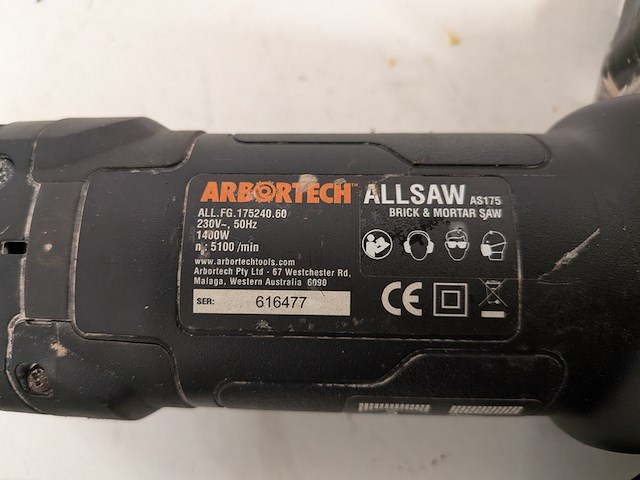 Steen en mortelzaag 230v arbortech, as170, bouwjaar 2021 - afbeelding 3 van  8