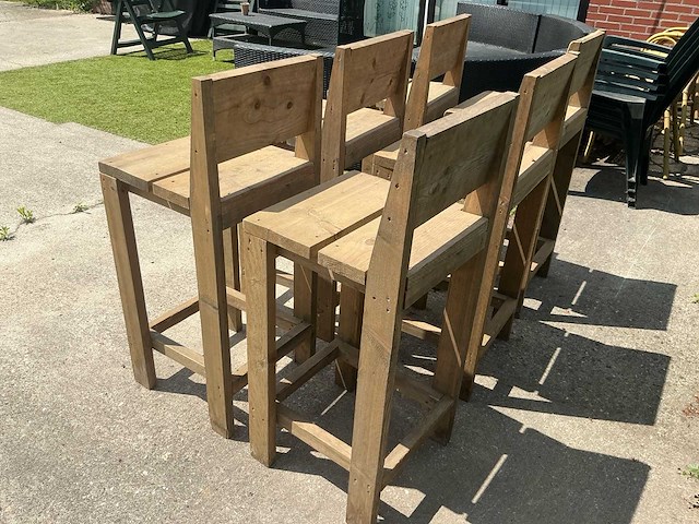 Steigerhout barkruk (6x) - afbeelding 5 van  5