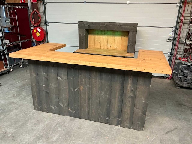 Steigerhouten barmeubel + backbar - afbeelding 1 van  7