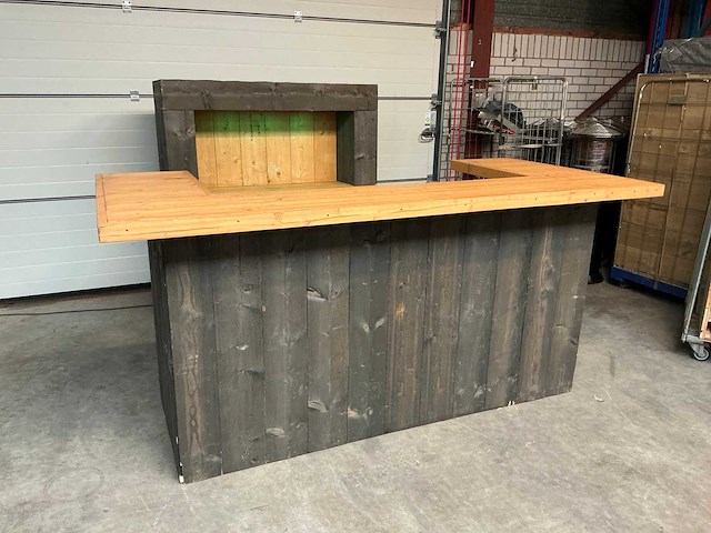 Steigerhouten barmeubel + backbar - afbeelding 1 van  3