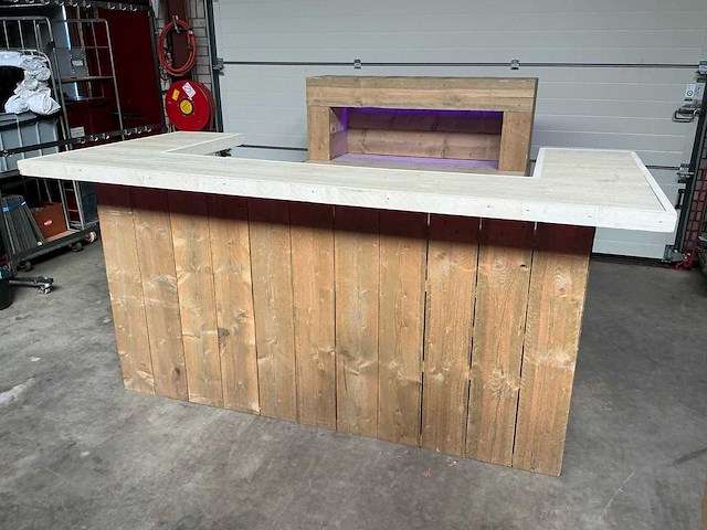Steigerhouten barmeubel + backbar - afbeelding 1 van  8