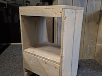 Steigerhouten bartafel met 4x kruk - afbeelding 3 van  7