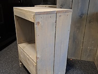 Steigerhouten bartafel met 4x kruk - afbeelding 4 van  7