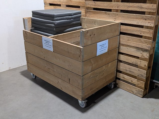 Steigerhouten kussenwagen, incl. kussens - afbeelding 3 van  10