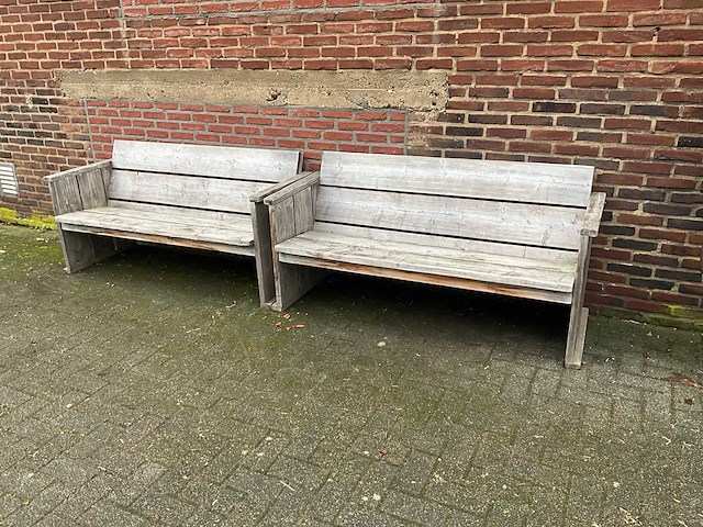 Steigerhouten terrasbanken (2x) - afbeelding 1 van  7