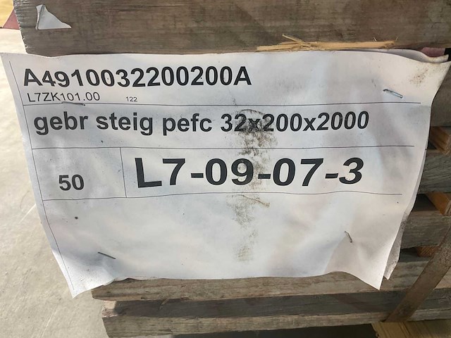 Steigerplank gebruikt - 200x20x3,2 cm (150x) - afbeelding 3 van  3