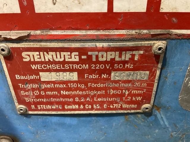 Steinweg toplift motor t.b.v. pannenlift - afbeelding 3 van  3