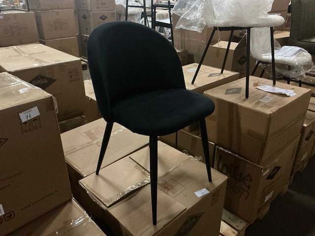 Stella velvet zwart eetkamerstoel (6x) - afbeelding 3 van  4