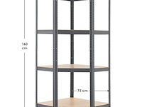 Stellingkast / opbergrek - corner easy - 160 x 75 x 75cm - afbeelding 11 van  14