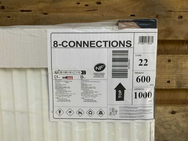 Stelrad 8 connections radiator 100x60cm - afbeelding 3 van  4