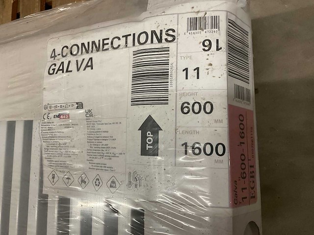 Stelrad galva 4-connecties t11 600x1600mm radiator - afbeelding 3 van  4