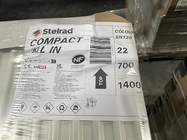 Stelrad radiator compact all in 700x1400mm type 22 (8x) - afbeelding 4 van  4