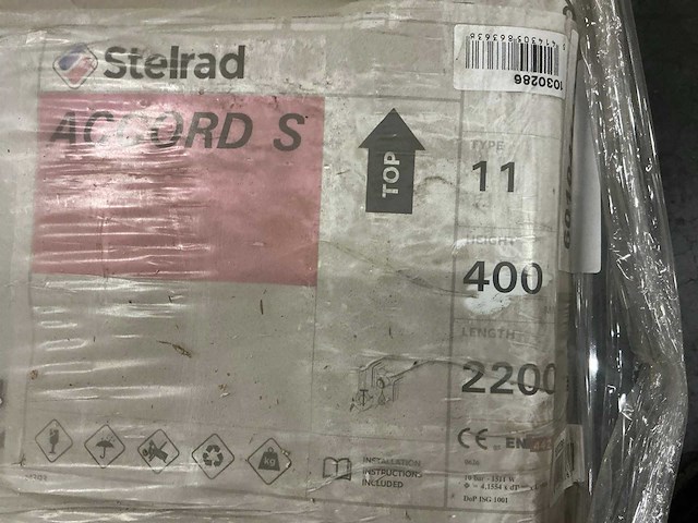 Stelrad radiator type 11 4-aansluitingen (400x2200mm) (9x) - afbeelding 3 van  5