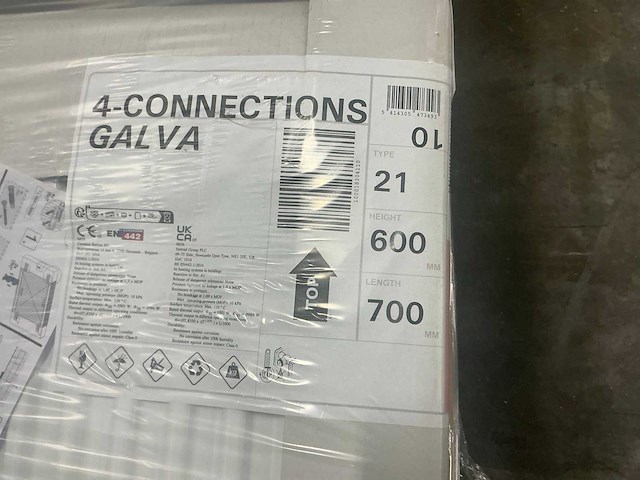 Stelrad radiator type 21 4-aansluitingen (600x700mm) (8x) - afbeelding 3 van  4