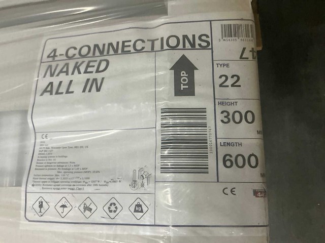 Stelrad radiator type 22 4-aansluitingen (300x600mm) (13x) - afbeelding 4 van  4