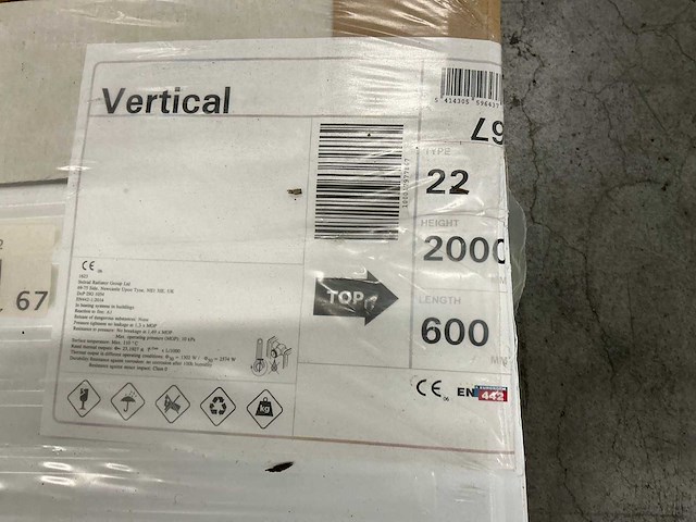 Stelrad vertex type 22 radiator 200x60cm - afbeelding 1 van  1