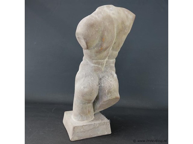 Stenen sculptuur mannentorso - afbeelding 4 van  5