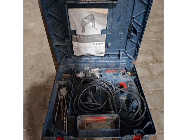 Stenenkruiwagen op luchtband met klopboormachine bosch, gsb 16 re, bouwjaar 2010 - afbeelding 2 van  8