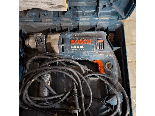 Stenenkruiwagen op luchtband met klopboormachine bosch, gsb 16 re, bouwjaar 2010 - afbeelding 3 van  8