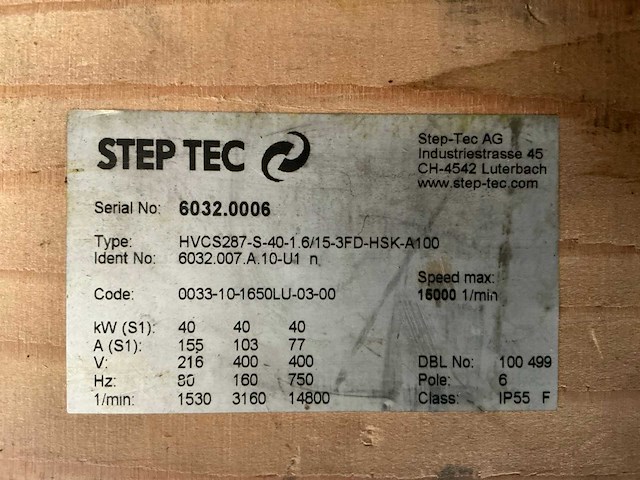 Step tec hvcs287-s-40-1.6 spindel - afbeelding 2 van  6