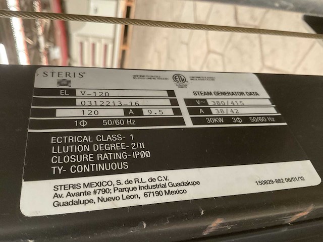 Steris steam generator - afbeelding 4 van  13