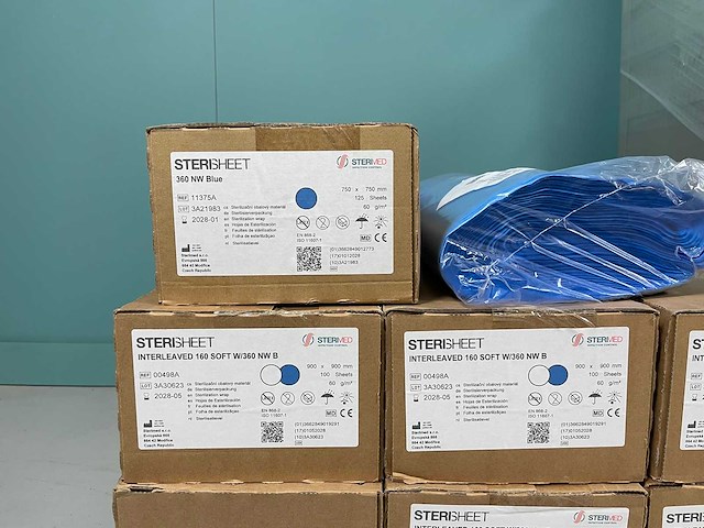 Sterisheet - interleaved 160 soft w/360 nw b & 360 nw blauw - sterilisatiewrap (64x) - afbeelding 2 van  9