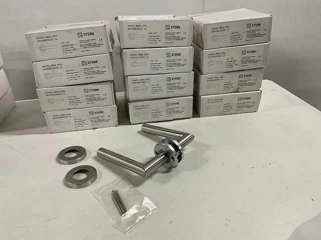 Sterk - oval 1701 - 18 sets rvs deurklinken inclusief wc-badkamersluiting - afbeelding 3 van  8
