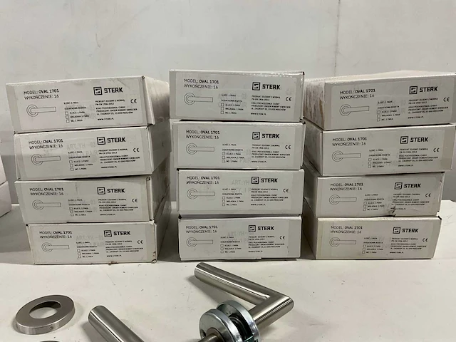 Sterk - oval 1701 - 18 sets rvs deurklinken inclusief wc-badkamersluiting - afbeelding 5 van  8