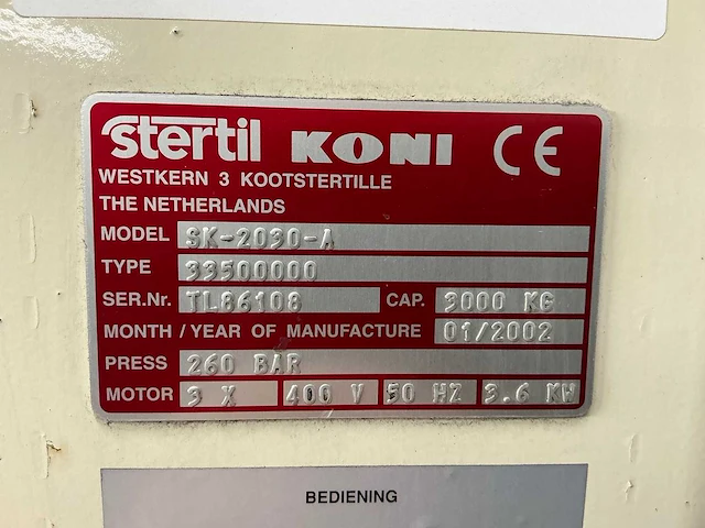 Stertil koni - 2002 - sk-2030-a - hefbrug - afbeelding 6 van  7