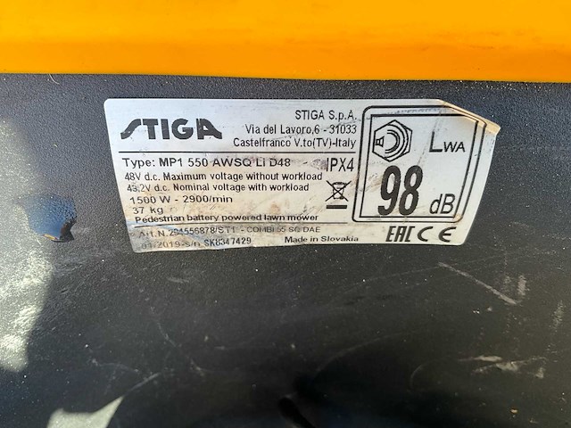 Stiga - mp1 550 awaq lii d48 - grasmaaier - afbeelding 11 van  12