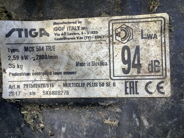 Stiga mcs 504 tr/e grasmaaier - afbeelding 5 van  5
