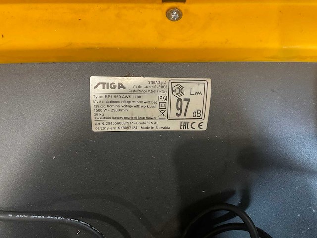 Stiga mp1 550 aws li80 accu grasmaaier - afbeelding 7 van  7