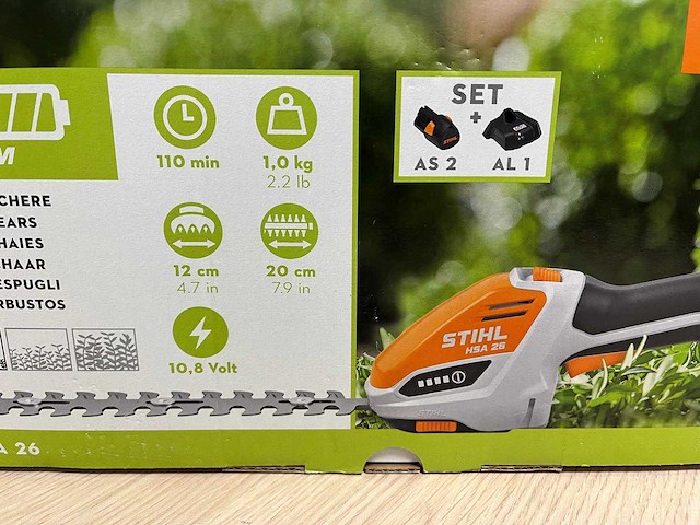 Stihl - hsa26 - accu gras- en buxusschaar met accu en lader - afbeelding 5 van  6