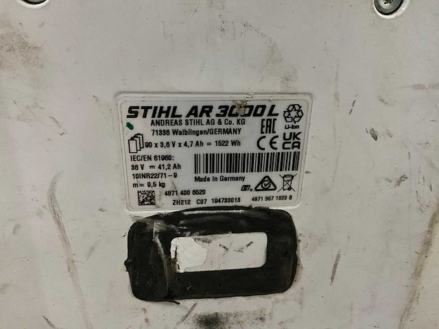 Stihl ar3000l rugzak-accu - afbeelding 3 van  7