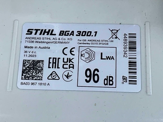 Stihl bga 300 rug bladblazer - afbeelding 8 van  8