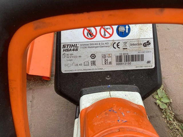 Stihl hsa 45 heggenschaar - afbeelding 3 van  3