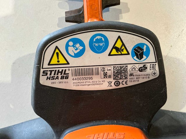 Stihl hsa86 heggenschaar - afbeelding 5 van  6