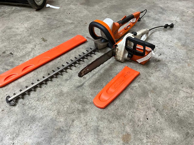 Stihl hse 71 en mse 141 heggenschaar en kettingzaag (2x) - afbeelding 1 van  9