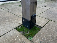 Stijgerbuizen frame met houten palen voor schaduwdoek - afbeelding 5 van  5